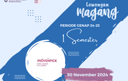 Lowongan Magang 1 Semester Movenpick Hotel Jakarta 2024-2