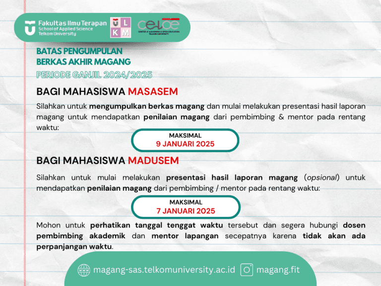 Batas Pengumpulan Berkas & Penilaian Magang Periode Ganjil 24-25